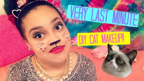 VERY LAST MINUTE , EASY DIY CAT MAKEUP TUTORIAL! - YouTube