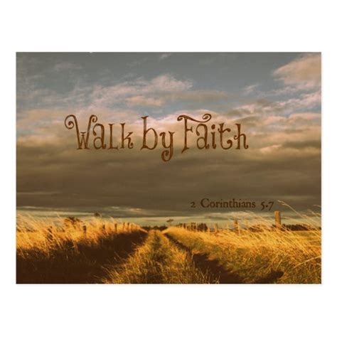 Walk by Faith Bible Verse Scripture Postcard | Zazzle.com