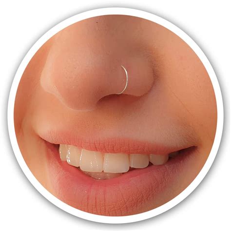 Fake Clip On Nose Ring 24g - 925 Sterling Silver - No Piercing Needed - Fake Nose Hoop : Amazon ...