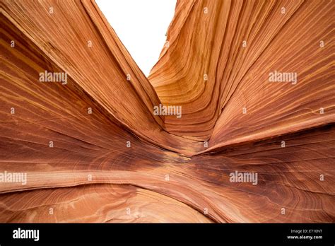 wind carved sandstone wave geological formation in Coyote Butte Stock ...