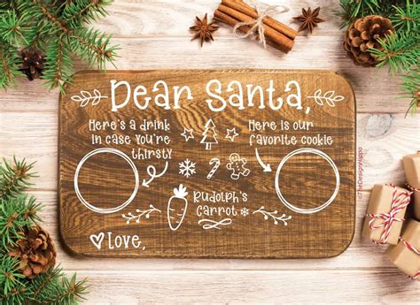Free Dear Santa Tray SVG To Make Cookies Tray for Christmas