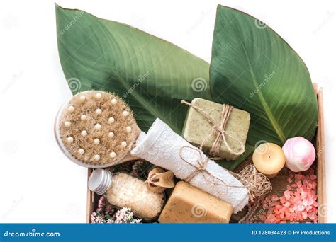 Organic Spa Products in a Wooden Box Stock Photo - Image of aromatherapy, bath: 128034428