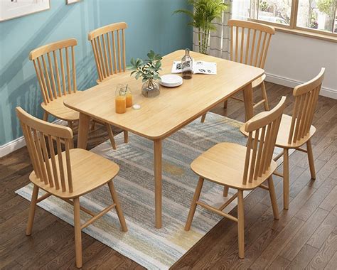 Light Solid Wood Dining Table (Chairs not included), Furniture & Home ...