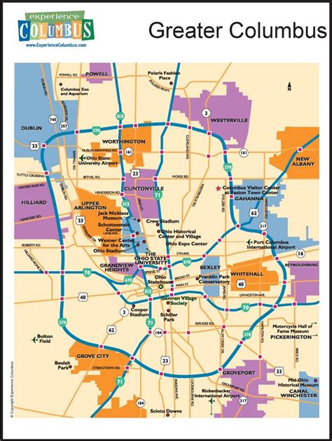 Greater Columbus map - Ontheworldmap.com