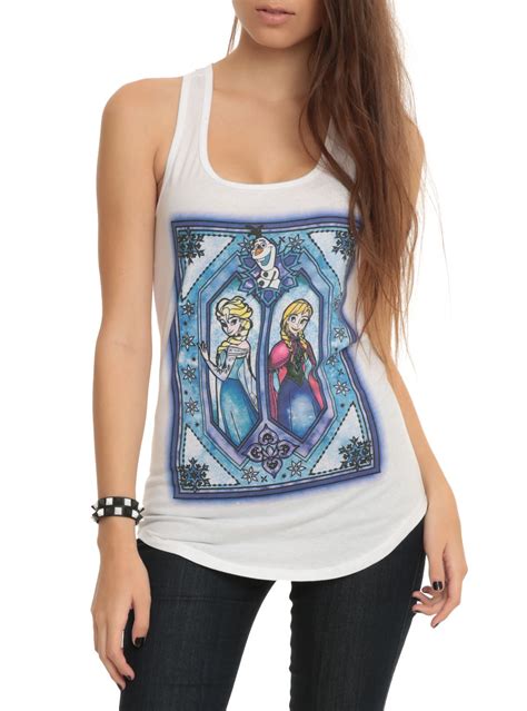 Disney Frozen Anna & Elsa Stained Glass Tank Top | Hot Topic | Tank top ...