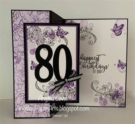 Angela's PaperArts: 80th birthday Z fold card