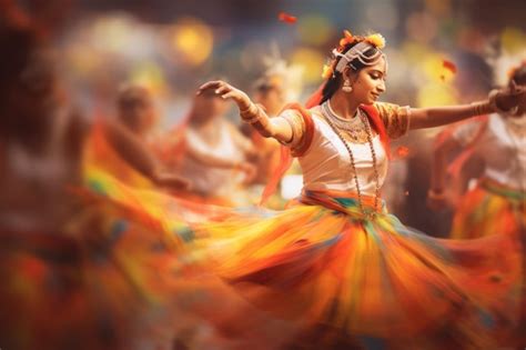 Premium AI Image | Indian folk dance background