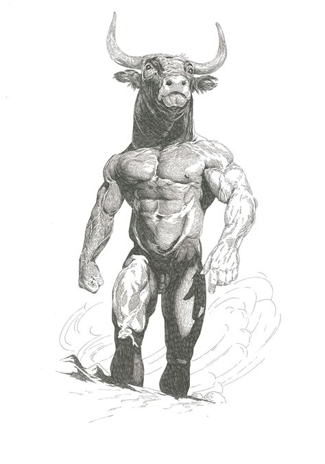 Minotaur on Behance | Pinterest sketches, Character design, Concept art characters