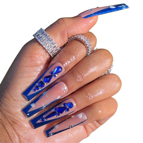 Royal Blue Nails Designs, Diamond Nail Designs, Nail Art Designs, Junk ...