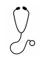 Stethoscope Coloring Color Pages Clipart Drawing Nurse Outline Clip  sketch template