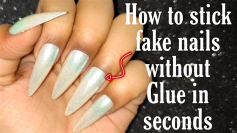 How to stick fake nails without Glue in seconds #nailhacks - YouTube