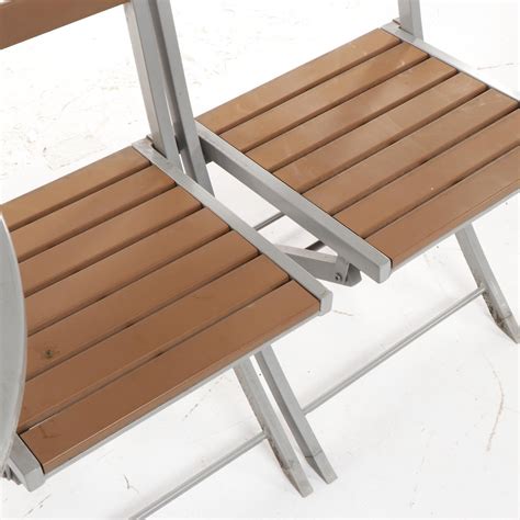 Metal Patio Table and Pair of Folding Chairs | EBTH