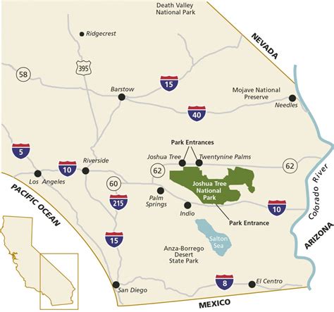 Directions & Transportation - Joshua Tree National Park (U.s. - 29 Palms California Map ...