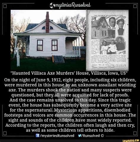 "Haunted Villisca Axe Murders' House, Villisca, Iowa, US" On the night of June 9, 1912, eight ...