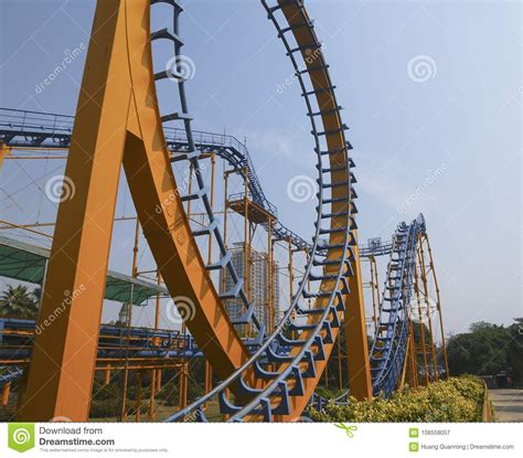 Loops on Roller Coaster stock image. Image of recreation - 108558057