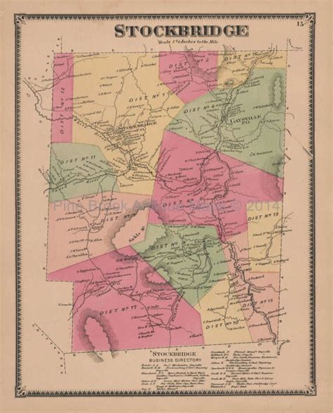 Springfield Vermont Vintage Map Beers 1869 Original Vermont Decor ...