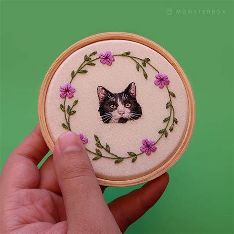 Embroidery hoop art 4 embroidery hoop Dog and Cat Embroidery Art & Collectibles trustalchemy.com