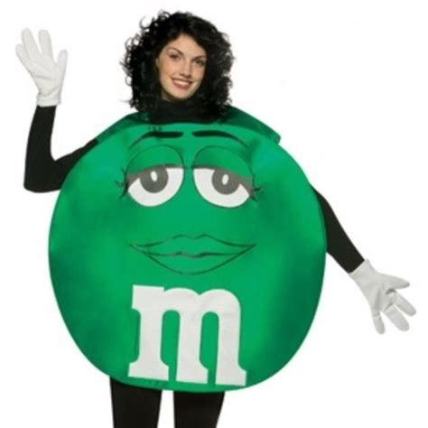 Green M&M costume Adult (one size fits most) Green M&M costume. Includes the green m&m tunic and ...