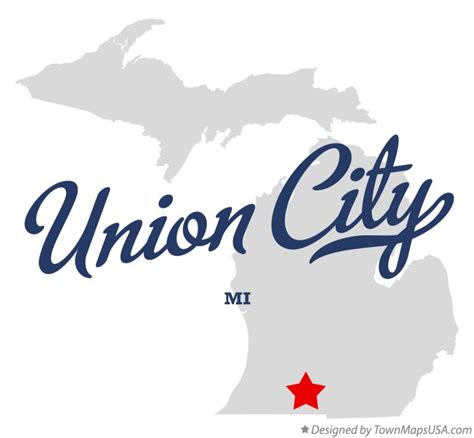 Map of Union City, MI, Michigan