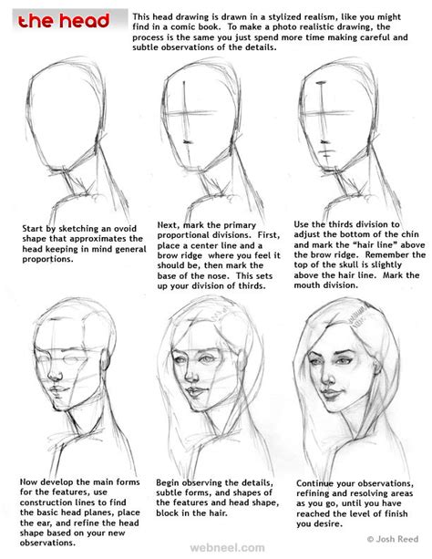 How to Draw a Face - 25 Step by Step Drawings and Video Tutorials