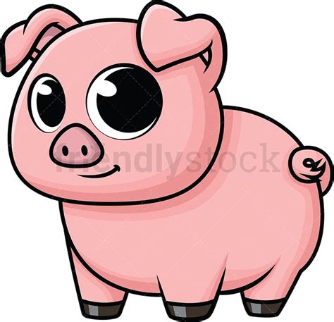 Cute Baby Pig Cartoon Vector Clipart - FriendlyStock