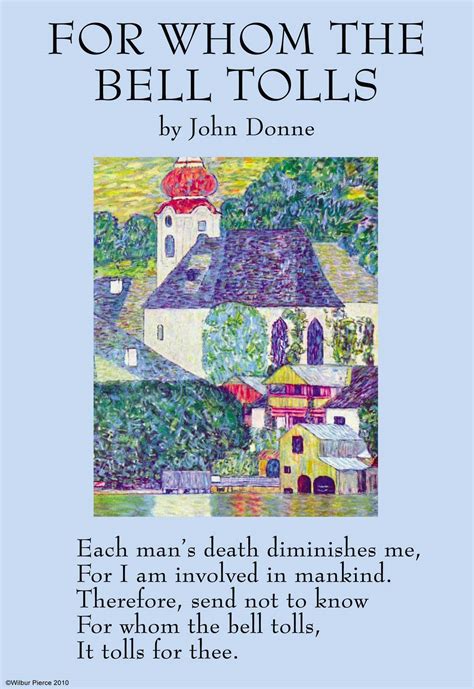 For Whom the Bell Tolls (John Donne) Quote Art Print - Canvas Wall Art Prints - Gallery Wrap Canvas