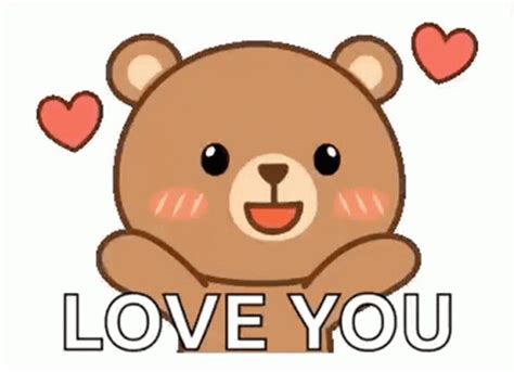 Cartoon Bear Love You GIF | GIFDB.com