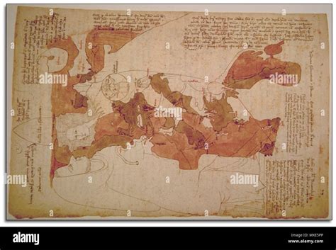 457 Opicinus de Canistris world map, 1296 – 1300 Stock Photo - Alamy