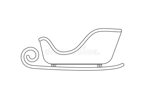 Santa Sleigh Outline for Christmas Design Isolated on White Back Stock Vector - Illustration of ...