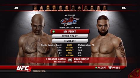 UFC Undisputed 3 Career Mode - My First WFA MiddleWeight Bout VS ...