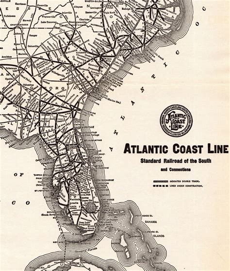 1933 Antique ATLANTIC COAST Line Railroad Map Vintage Railway | Etsy