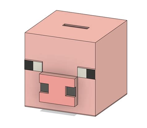 minecraft piggy bank (no support needed) by Ts3D | Download free STL ...