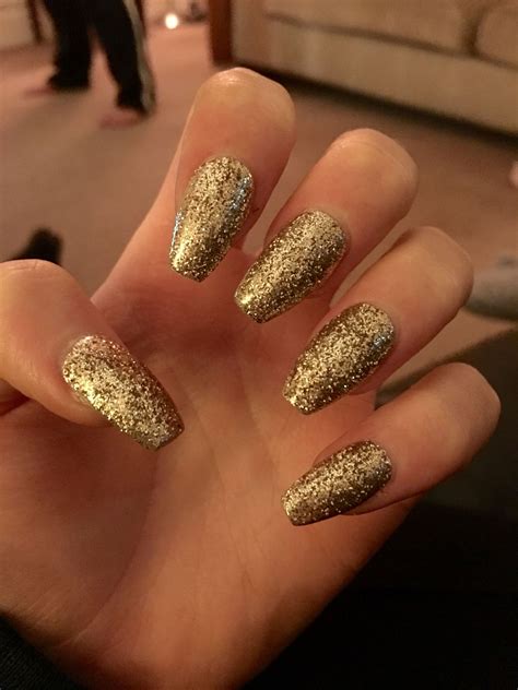 Gold Acrylic Nails