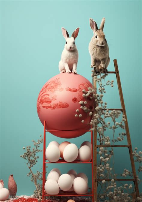 Easter Rabbit Eggs Ladder Art Free Stock Photo - Public Domain Pictures