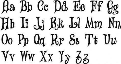 an old english alphabet with black ink