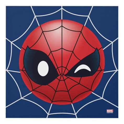 Winking Spider-Man Emoji Panel Wall Art | Zazzle.com