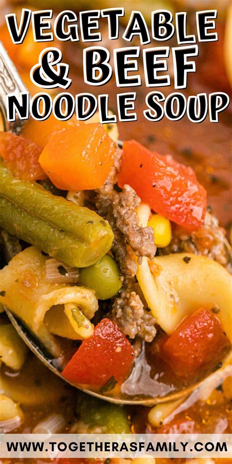 Vegetable Beef Noodle Soup is full of ground beef, stewed tomato beef broth base, simple canned ...