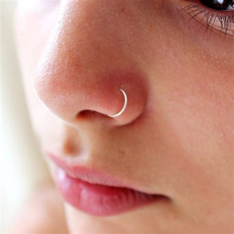 Sterling Silver Nose Ring Hoop, Septum Ring - Etsy