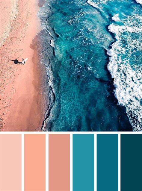 Find color inspiration ideas for your home. Peach and teal color ...