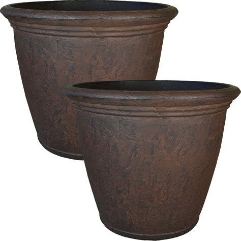 Sunnydaze Anjelica Flower Pot Planter, Outdoor/Indoor Unbreakable ...