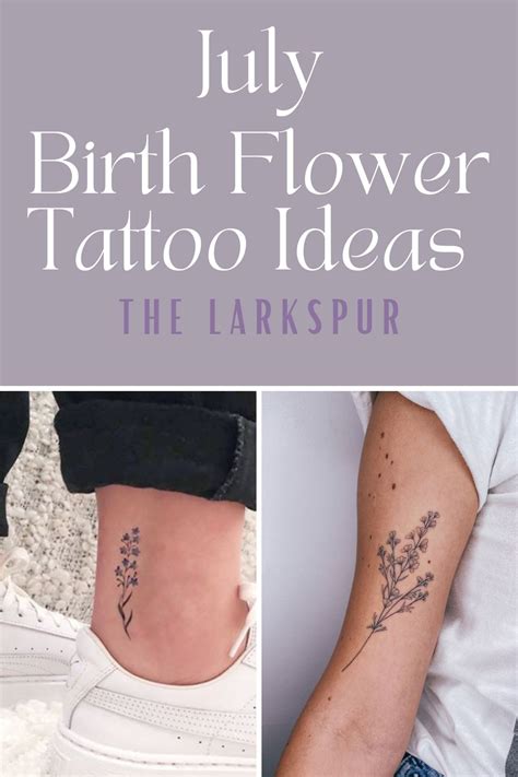 July Birth Flower Tattoos: The Larkspur