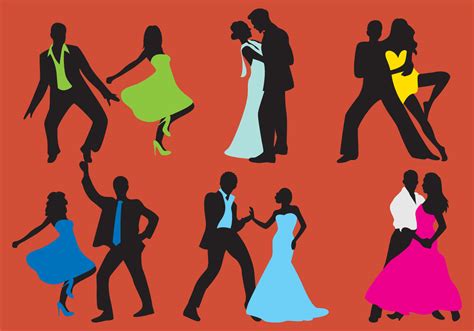 Woman And Man Dancer Silhouettes 93135 Vector Art at Vecteezy