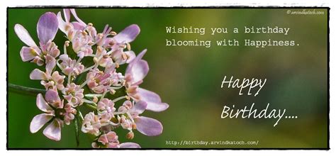 Happy Birthday Card with Tiny Flowers (Wishing you a birthday blooming with Happiness) - True ...