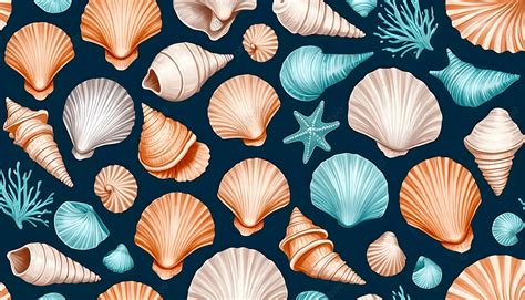 Beautiful Sell Fabric Sea Shells Fossils And Mollusks Background, Sea Shells, Fossils And ...