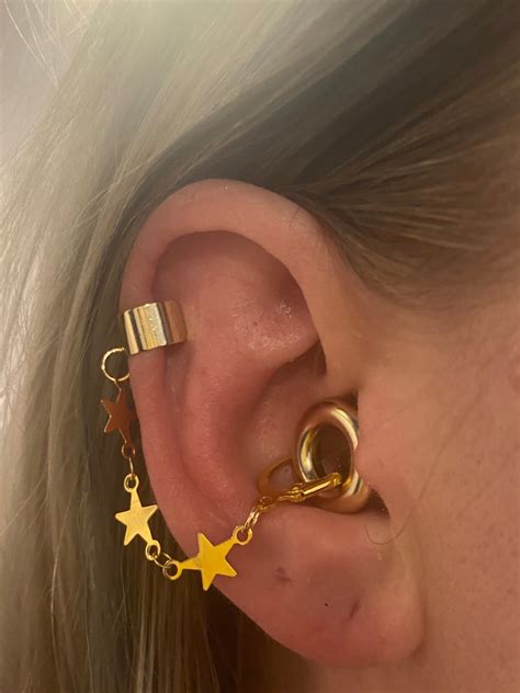 Gold Star Ear Cuff Earrings for Loop Earplugs, Sensory Earplug Holders, ADHD Autism Accessory ...