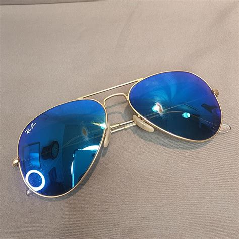 Ray-Ban Gold Frame Aviator Sunglasses Women's Blue Gr… - Gem