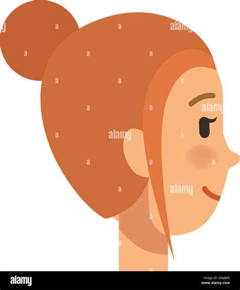 Red hair girl cartoon head side view Stock Vector Image & Art - Alamy