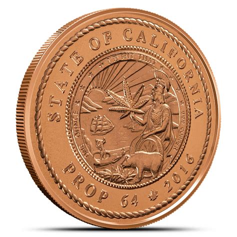 1 oz Copper Legalized Collection California Rounds (New) - Silver.com™