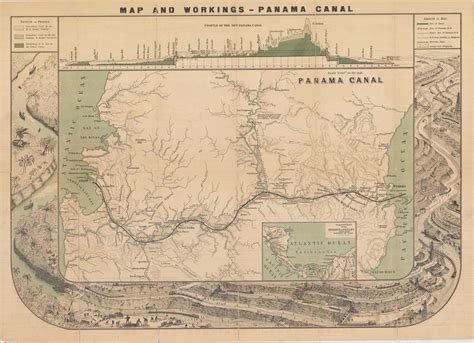 Official Map of Panama Canal. / Map and Workings – Panama Canal.