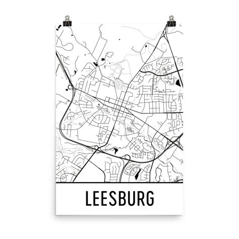 Leesburg VA Street Map Poster | Map art, Map art print, Street map